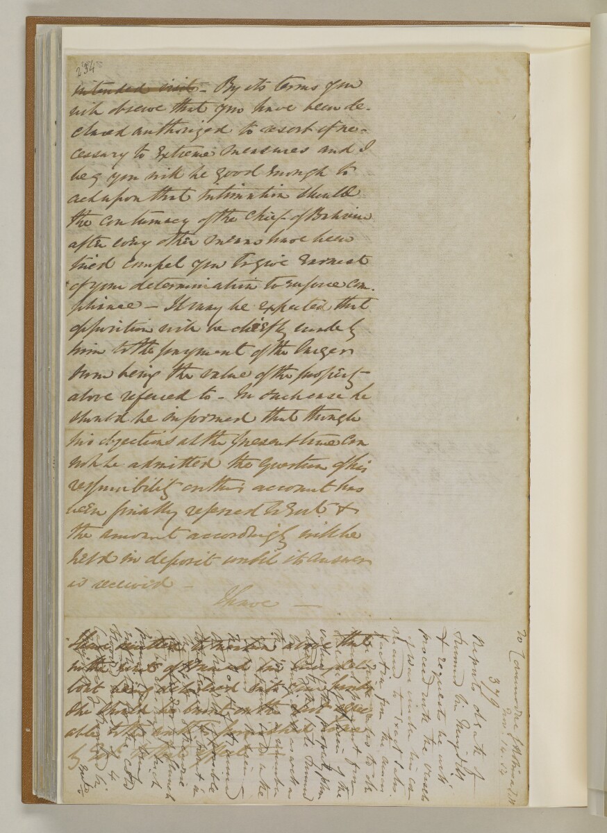 رسالة رقم ٣٨٦ لسنة ١٨٥٤ من النقيب أرنولد كمبال، المقيم البريطاني في الخليج العربي، إلى هنري أندرسون، سكرتير الحكومة في بومباي [<span dir="ltr">ظ‎‎١‎٣‎٥</span>] (١٩/١٢)