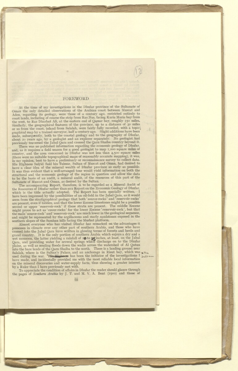 'File 35/64 Mineral deposits in Dhofar' [&lrm;12r] (27/126)