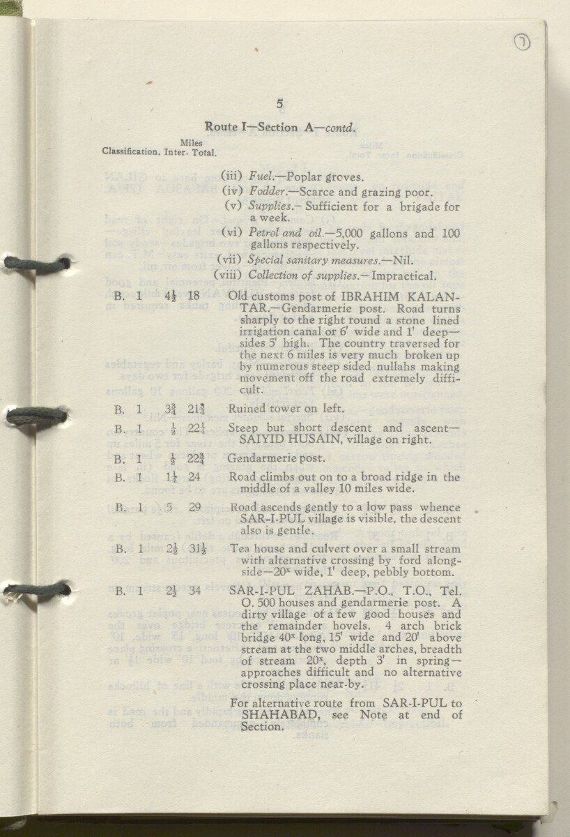 ‘M.T. Routes in Persia. Volume 1 – Main Routes. 1942’ [&lrm;7r] (18/498)