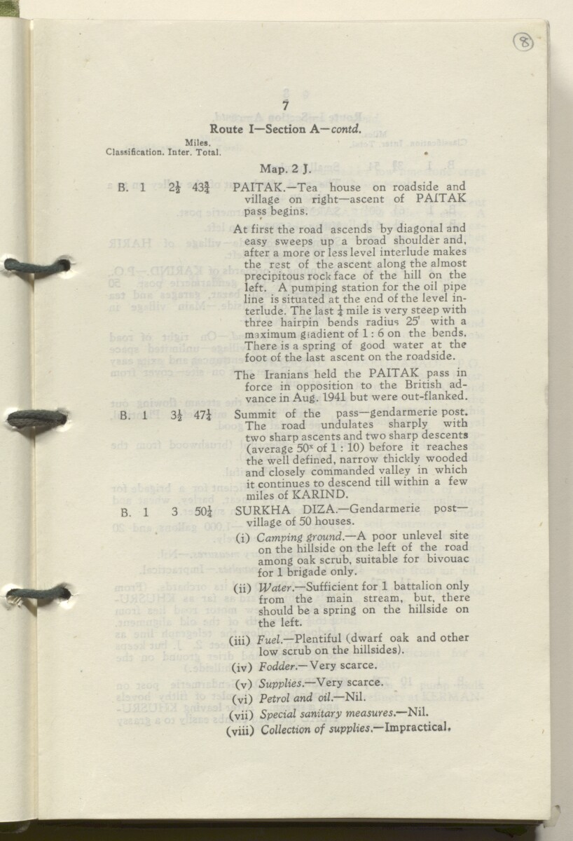 ‘M.T. Routes in Persia. Volume 1 – Main Routes. 1942’ [&lrm;8r] (20/498)