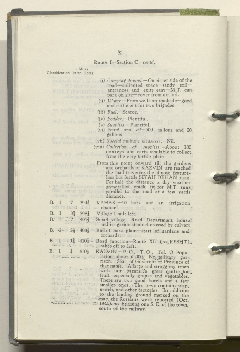 ‘M.T. Routes in Persia. Volume 1 – Main Routes. 1942’ [&lrm;20v] (45/498)