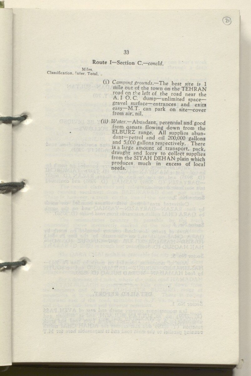 ‘M.T. Routes in Persia. Volume 1 – Main Routes. 1942’ [&lrm;21r] (46/498)