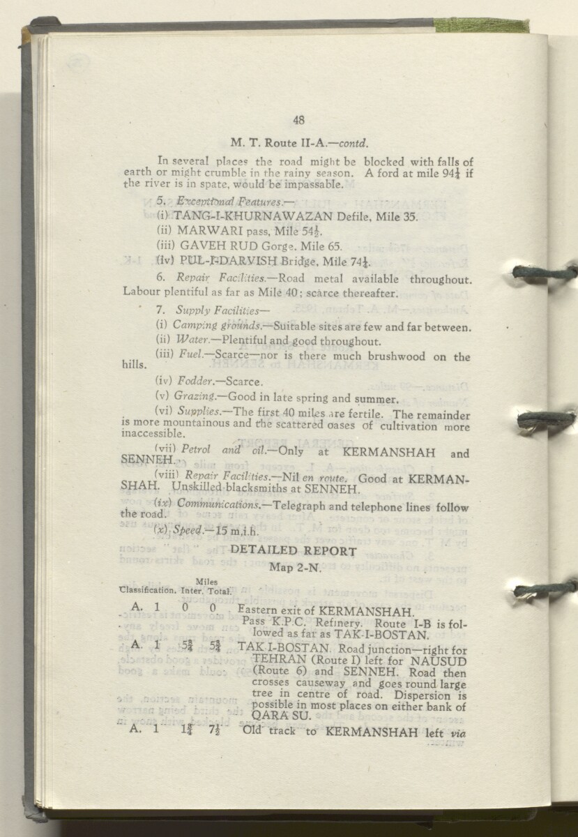 ‘M.T. Routes in Persia. Volume 1 – Main Routes. 1942’ [&lrm;28v] (61/498)