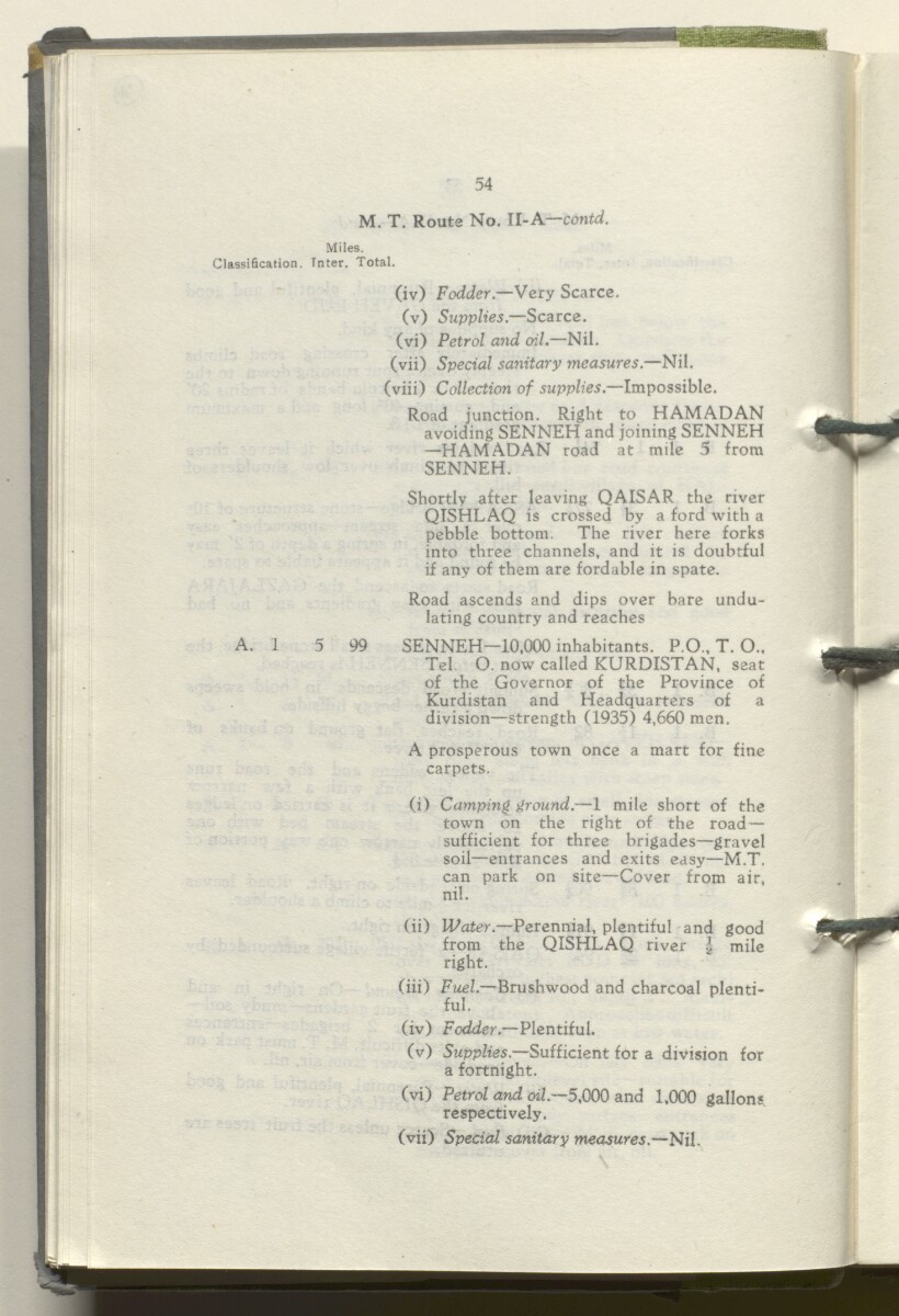 ‘M.T. Routes in Persia. Volume 1 – Main Routes. 1942’ [&lrm;31v] (67/498)