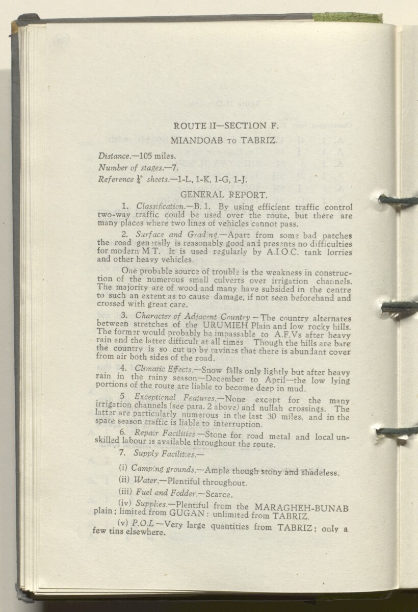 ‘M.T. Routes in Persia. Volume 1 – Main Routes. 1942’ [&lrm;38v] (81/498)