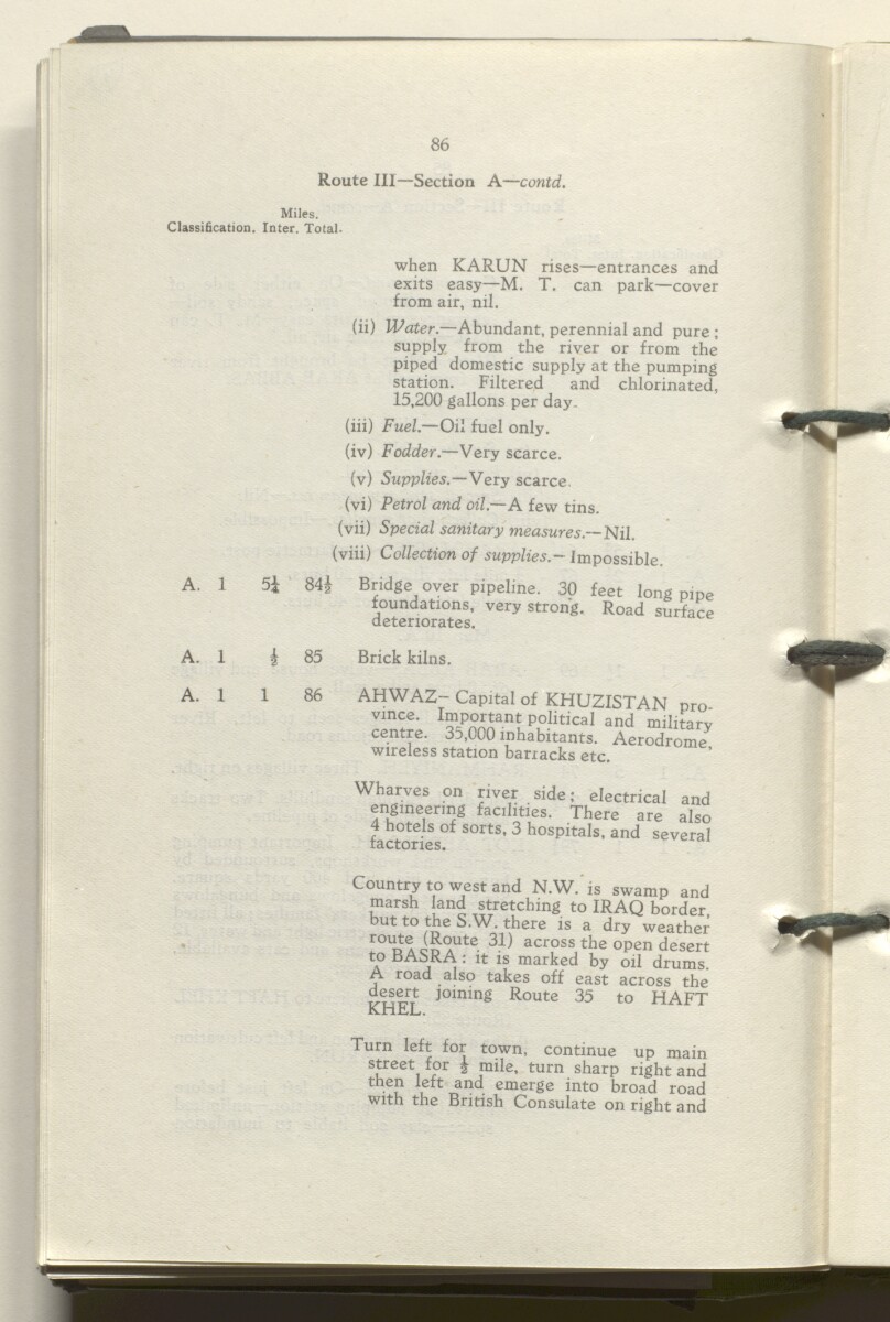 ‘M.T. Routes in Persia. Volume 1 – Main Routes. 1942’ [&lrm;47v] (99/498)