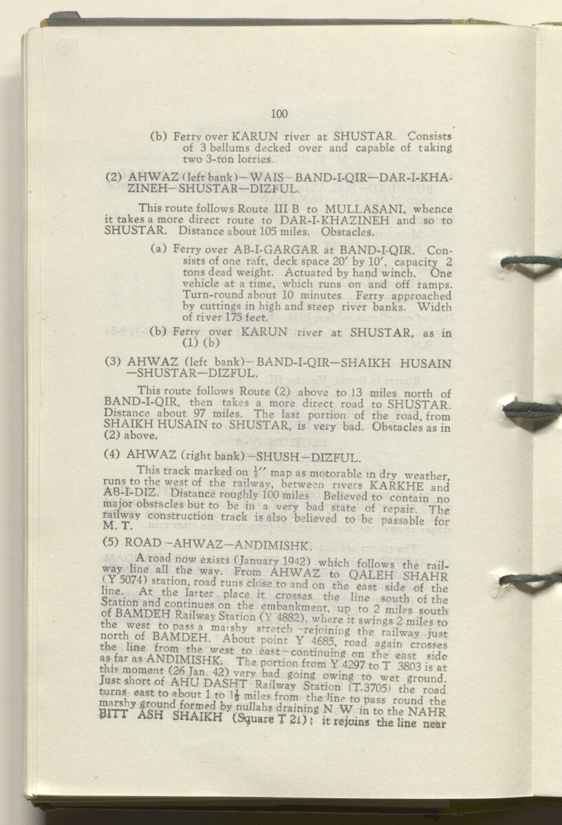 ‘M.T. Routes in Persia. Volume 1 – Main Routes. 1942’ [&lrm;54v] (113/498)