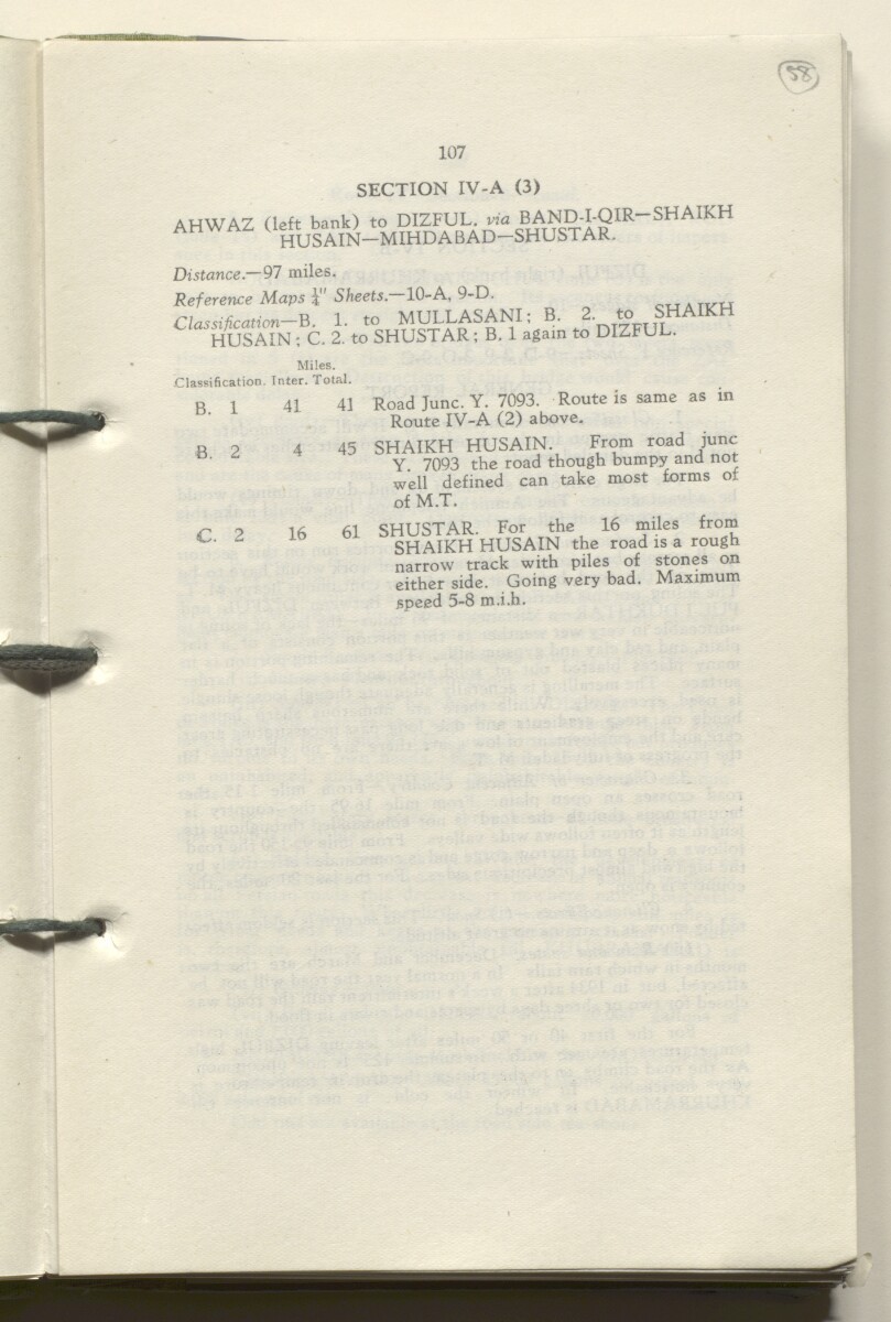 ‘M.T. Routes in Persia. Volume 1 – Main Routes. 1942’ [&lrm;58r] (120/498)