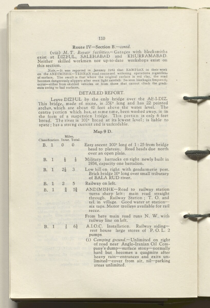 ‘M.T. Routes in Persia. Volume 1 – Main Routes. 1942’ [&lrm;59v] (123/498)