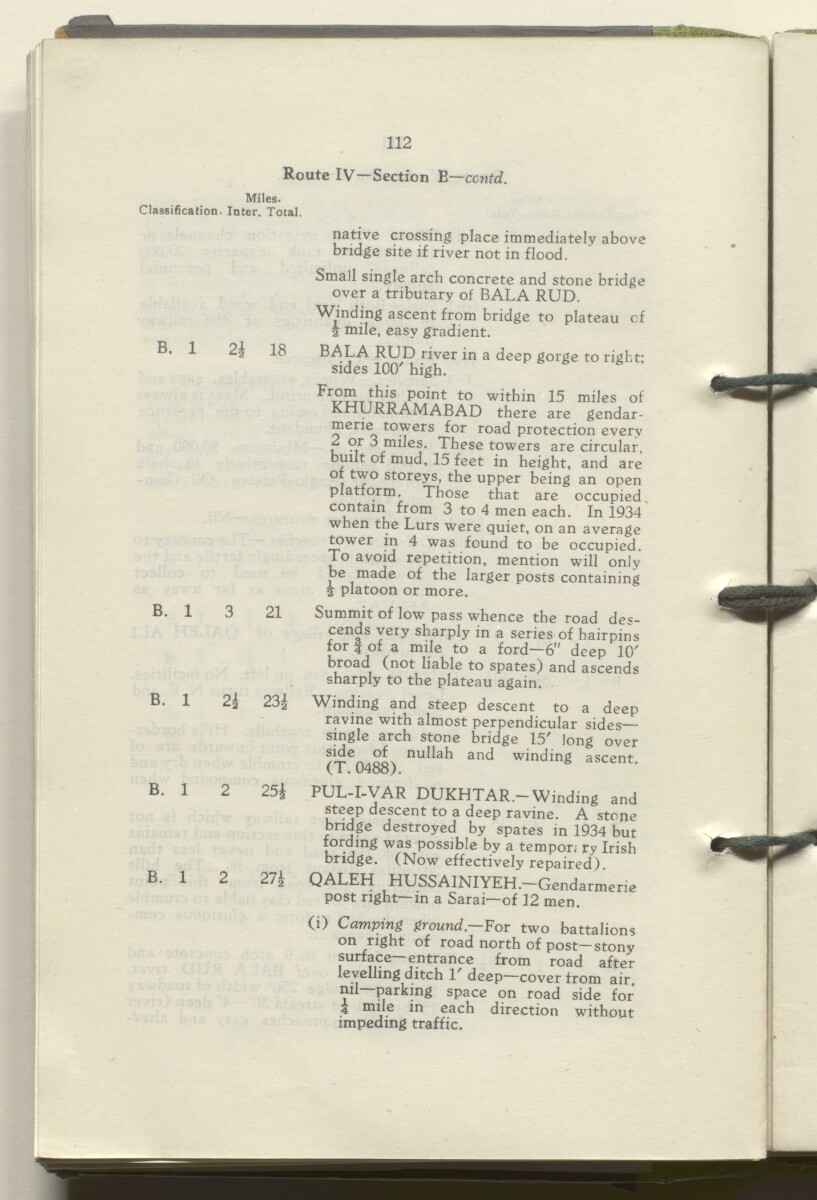 ‘M.T. Routes in Persia. Volume 1 – Main Routes. 1942’ [&lrm;60v] (125/498)