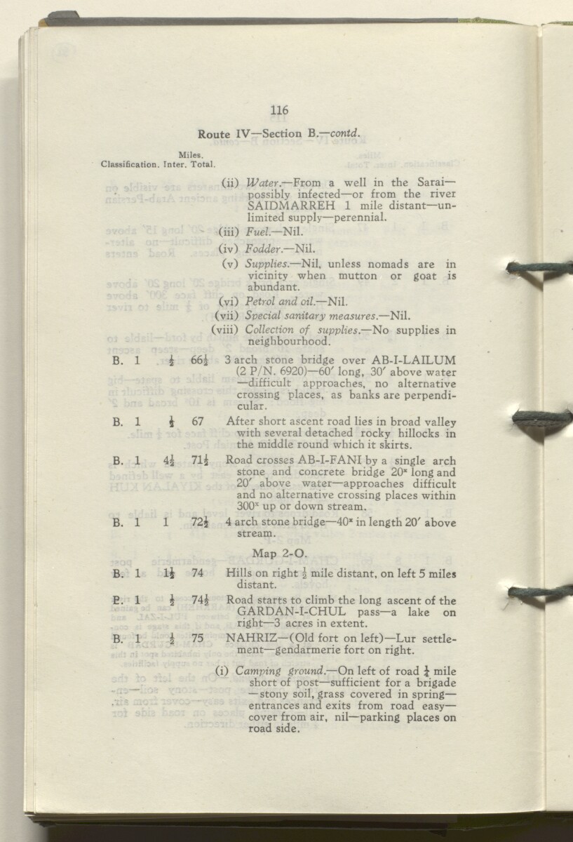 ‘M.T. Routes in Persia. Volume 1 – Main Routes. 1942’ [&lrm;62v] (129/498)