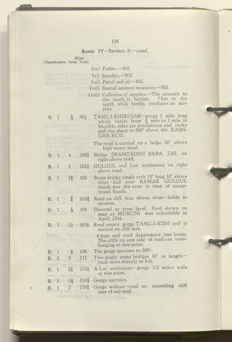 ‘M.T. Routes in Persia. Volume 1 – Main Routes. 1942’ [&lrm;63v] (131/498)