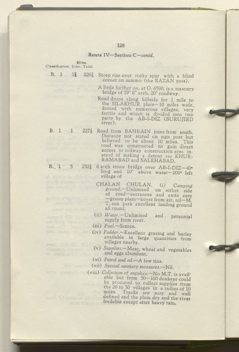 ‘M.T. Routes in Persia. Volume 1 – Main Routes. 1942’ [&lrm;68v] (141/498)