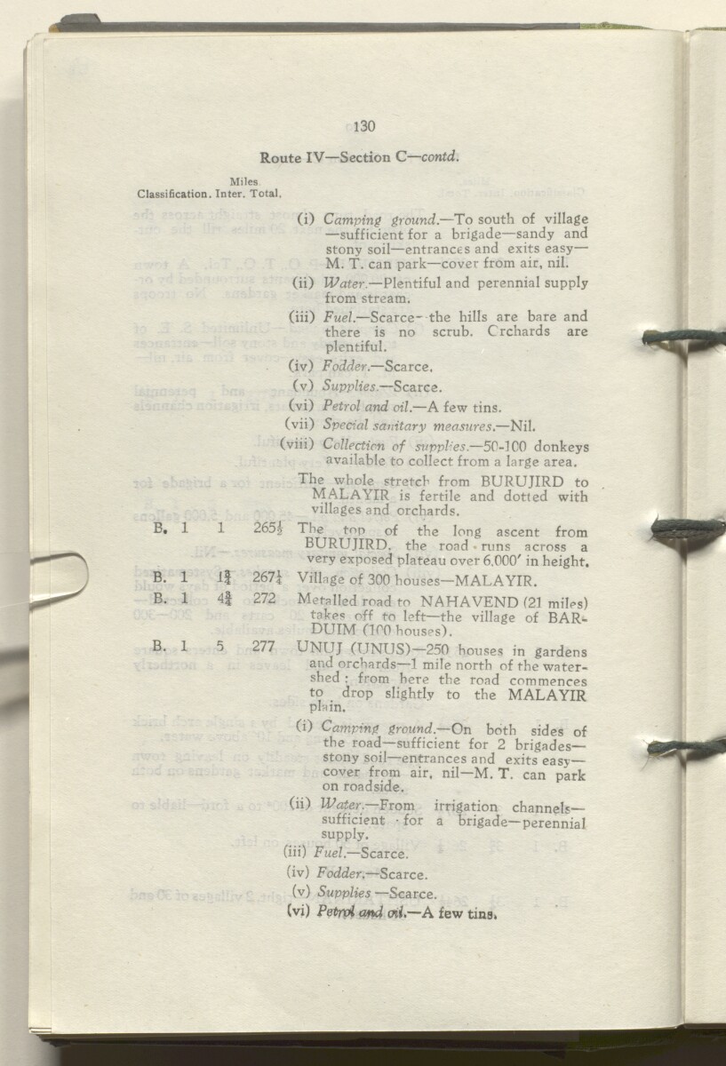 ‘M.T. Routes in Persia. Volume 1 – Main Routes. 1942’ [&lrm;69v] (143/498)