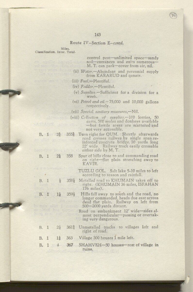 ‘M.T. Routes in Persia. Volume 1 – Main Routes. 1942’ [&lrm;76r] (156/498)