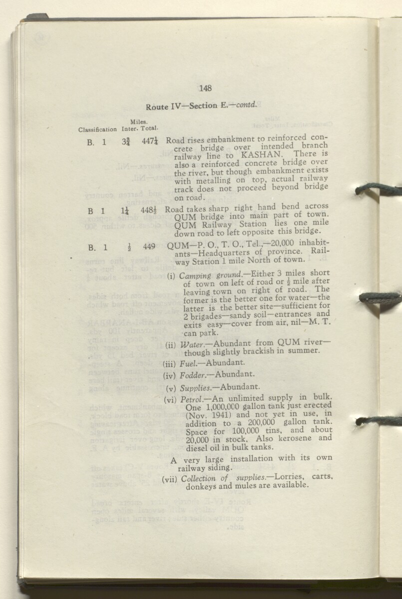 ‘M.T. Routes in Persia. Volume 1 – Main Routes. 1942’ [&lrm;78v] (161/498)
