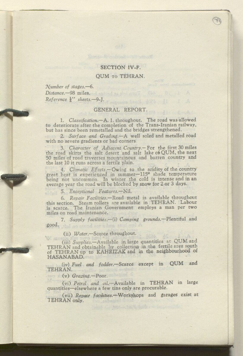 ‘M.T. Routes in Persia. Volume 1 – Main Routes. 1942’ [&lrm;79r] (162/498)