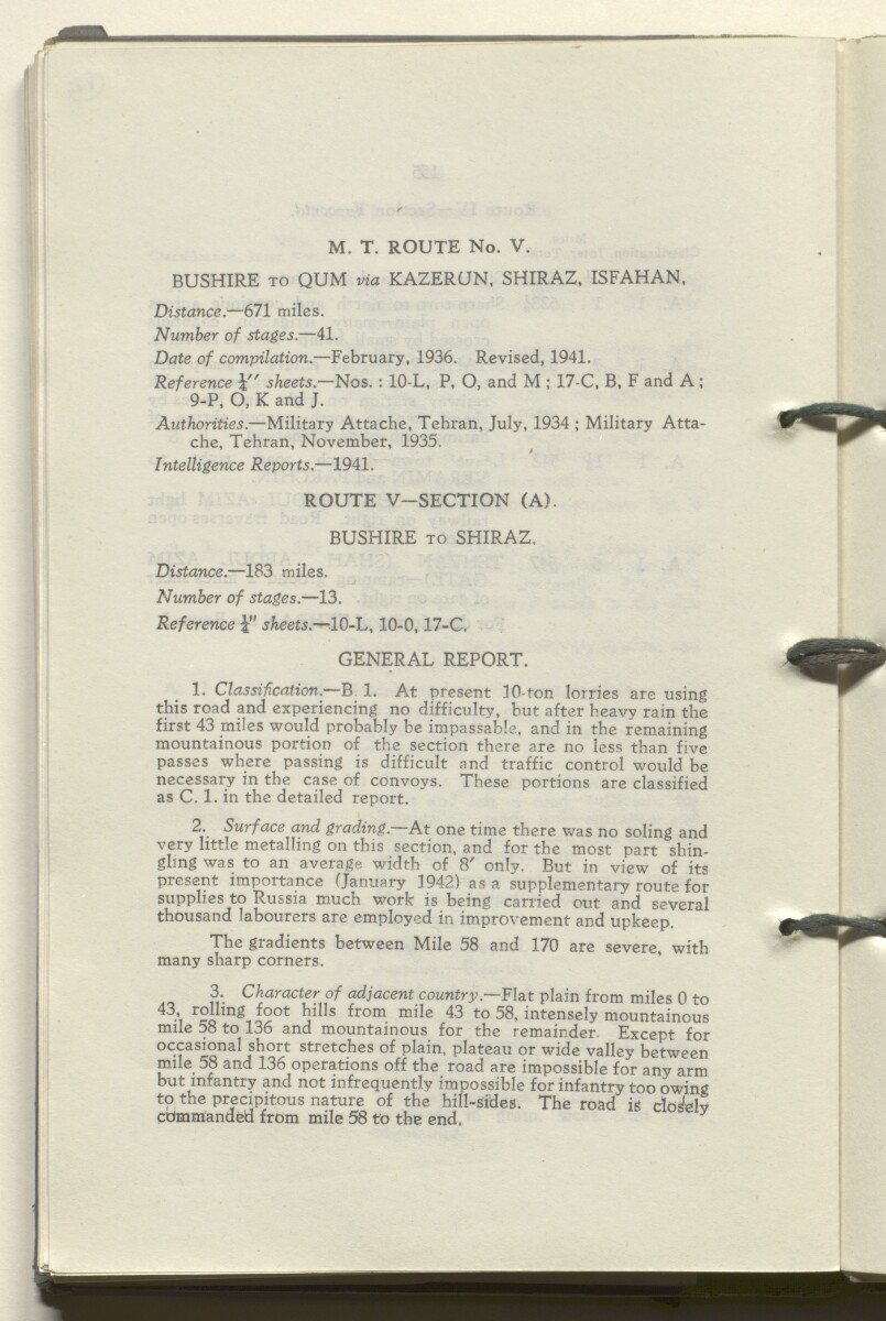 ‘M.T. Routes in Persia. Volume 1 – Main Routes. 1942’ [&lrm;82v] (169/498)