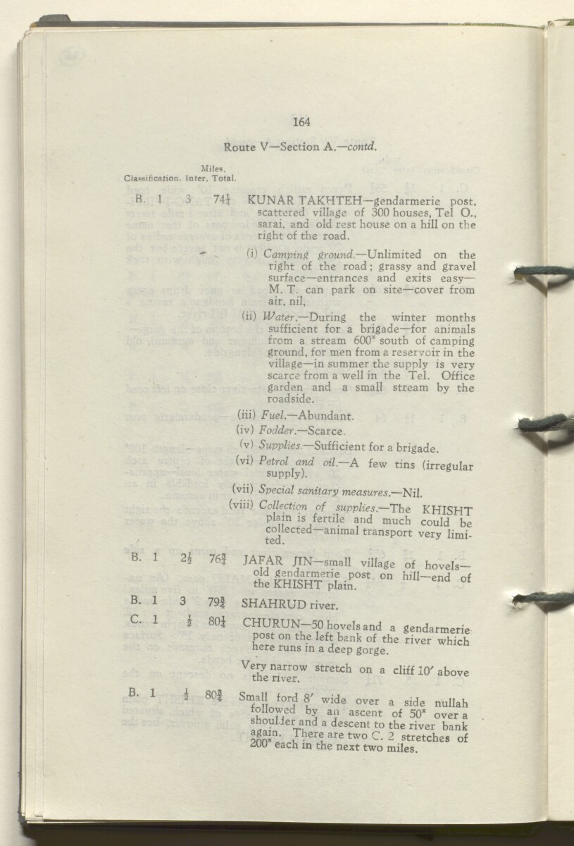 ‘M.T. Routes in Persia. Volume 1 – Main Routes. 1942’ [&lrm;86v] (177/498)