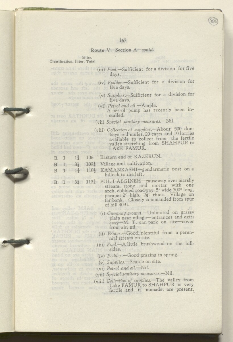 ‘M.T. Routes in Persia. Volume 1 – Main Routes. 1942’ [&lrm;88r] (180/498)