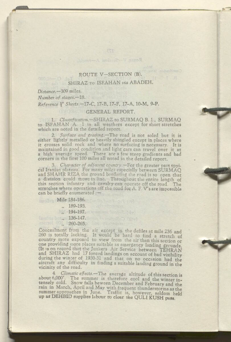 ‘M.T. Routes in Persia. Volume 1 – Main Routes. 1942’ [&lrm;91v] (187/498)