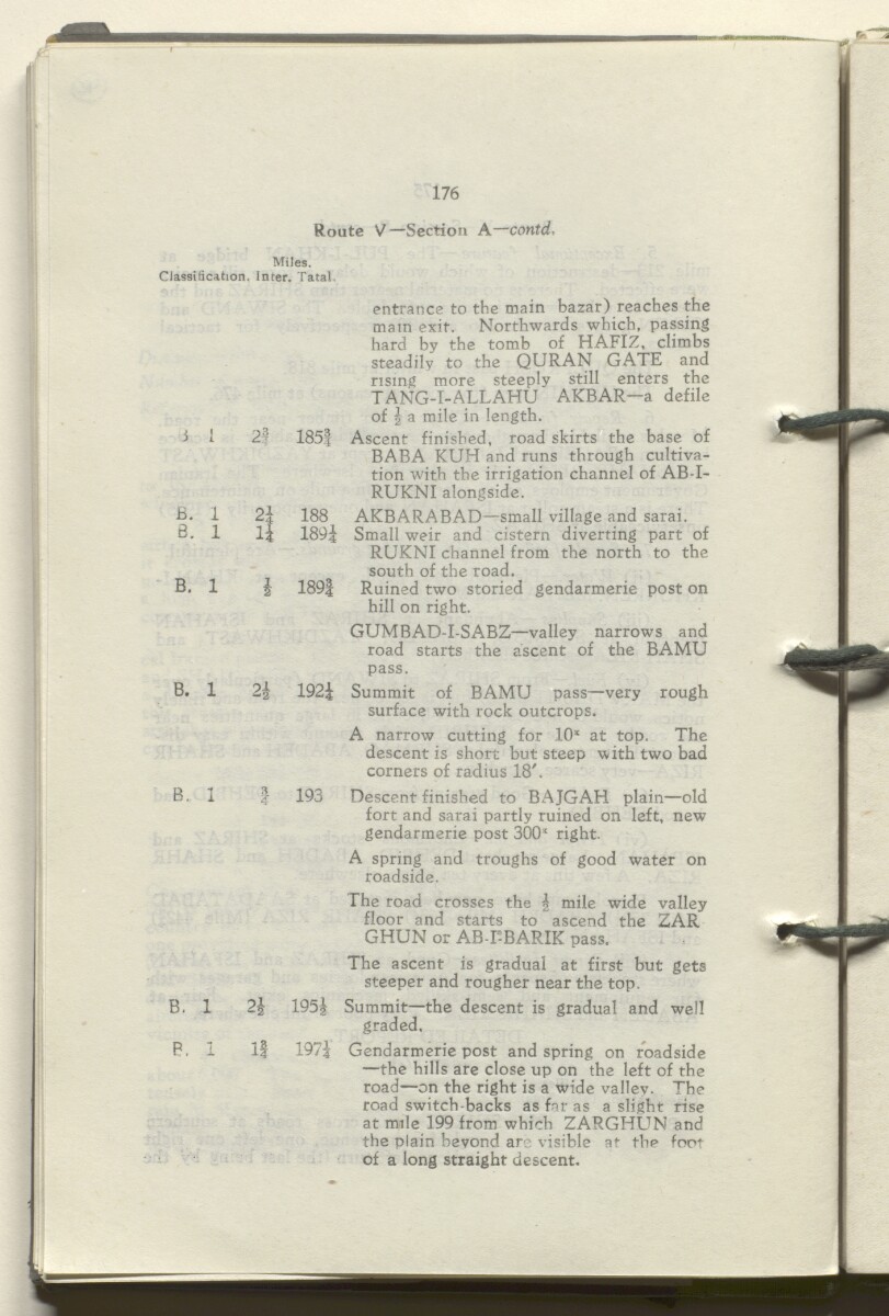 ‘M.T. Routes in Persia. Volume 1 – Main Routes. 1942’ [&lrm;92v] (189/498)
