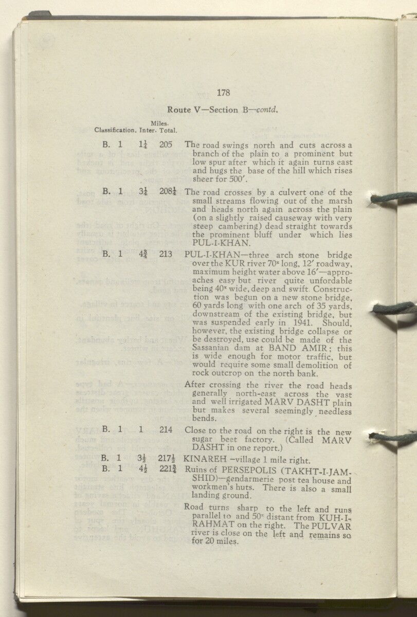 ‘M.T. Routes in Persia. Volume 1 – Main Routes. 1942’ [&lrm;93v] (191/498)