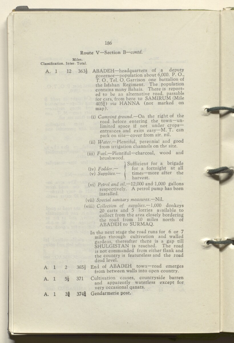 ‘M.T. Routes in Persia. Volume 1 – Main Routes. 1942’ [&lrm;97v] (199/498)