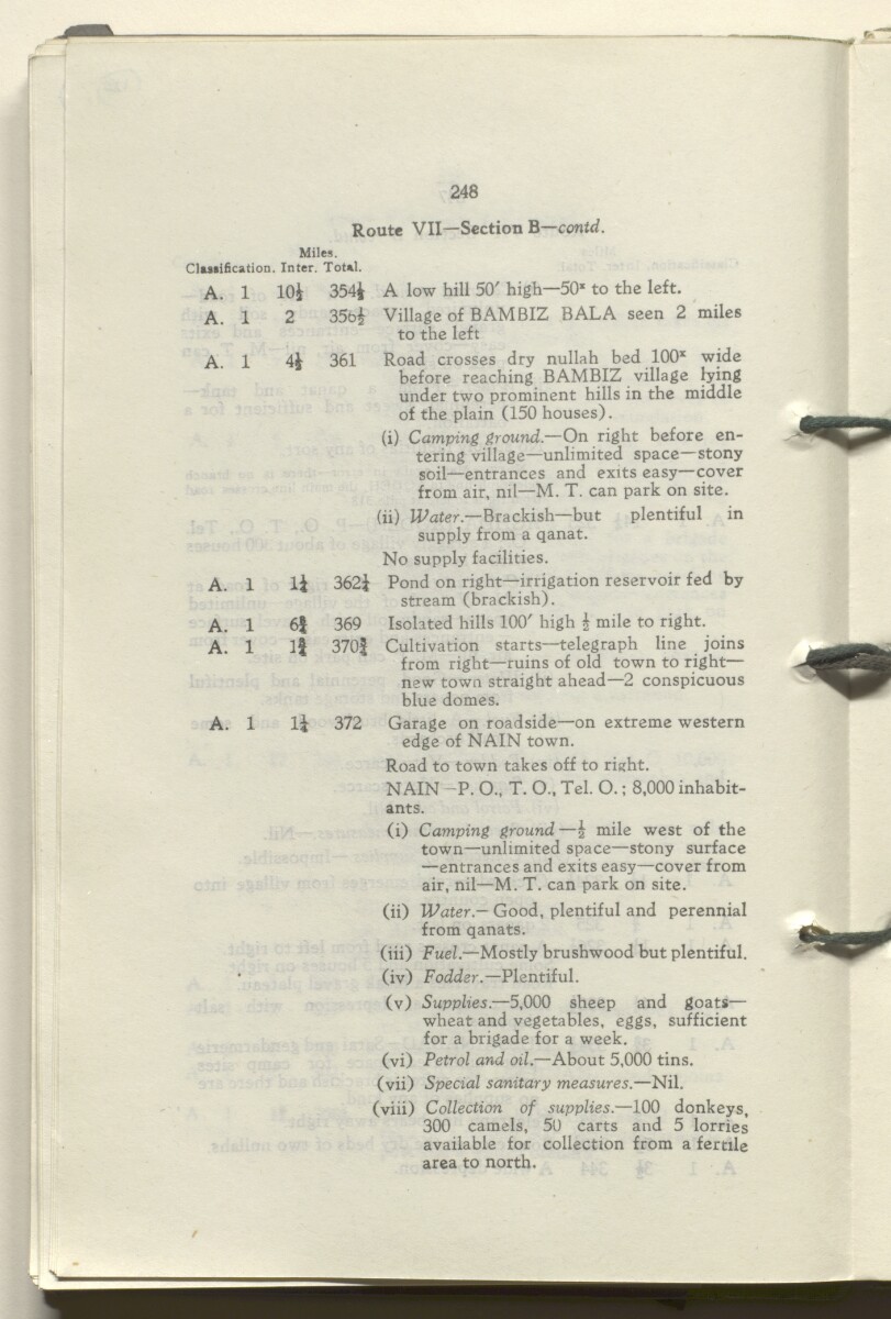 ‘M.T. Routes in Persia. Volume 1 – Main Routes. 1942’ [&lrm;128v] (261/498)