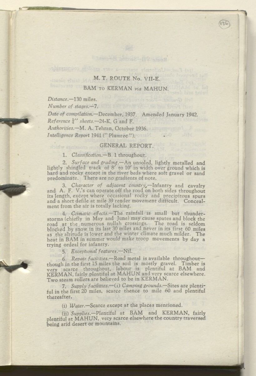 ‘M.T. Routes in Persia. Volume 1 – Main Routes. 1942’ [&lrm;136r] (276/498)