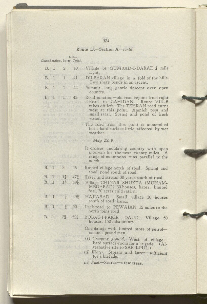 ‘M.T. Routes in Persia. Volume 1 – Main Routes. 1942’ [&lrm;166v] (337/498)