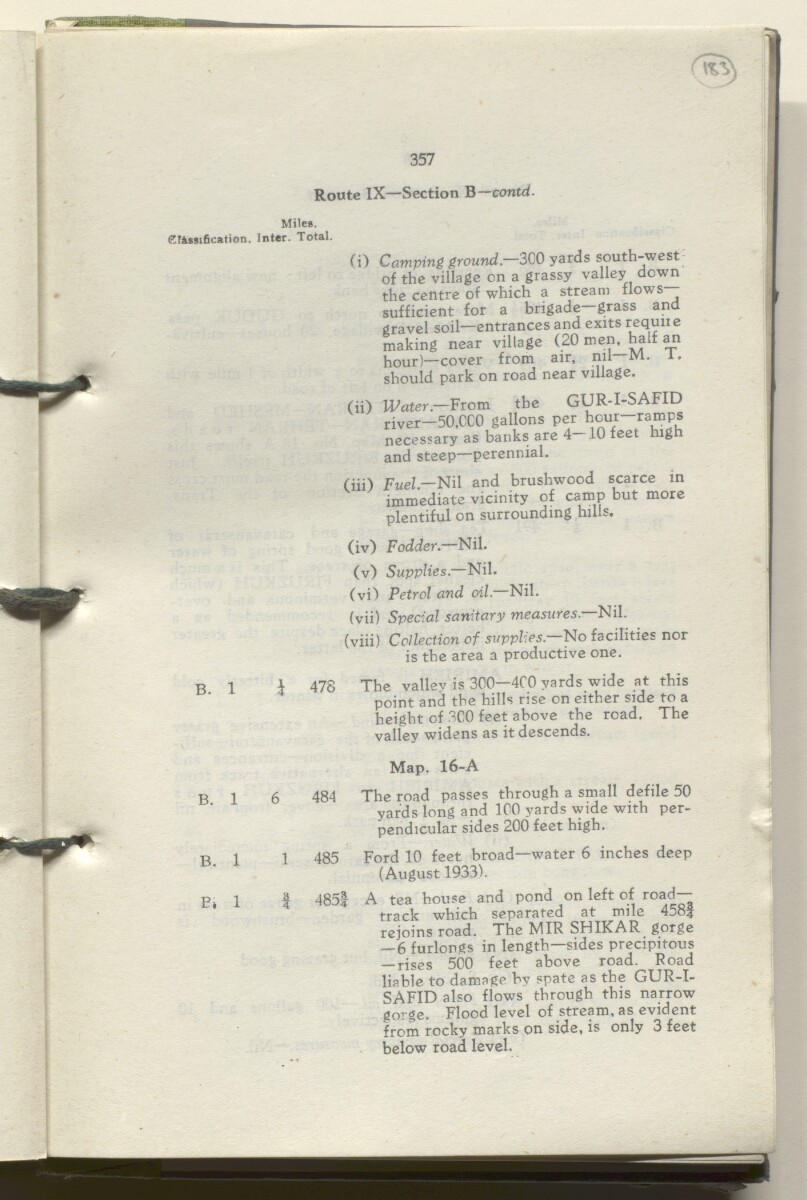 ‘M.T. Routes in Persia. Volume 1 – Main Routes. 1942’ [&lrm;183r] (370/498)