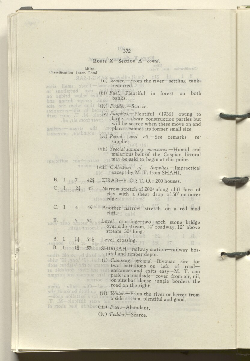 ‘M.T. Routes in Persia. Volume 1 – Main Routes. 1942’ [&lrm;190v] (385/498)