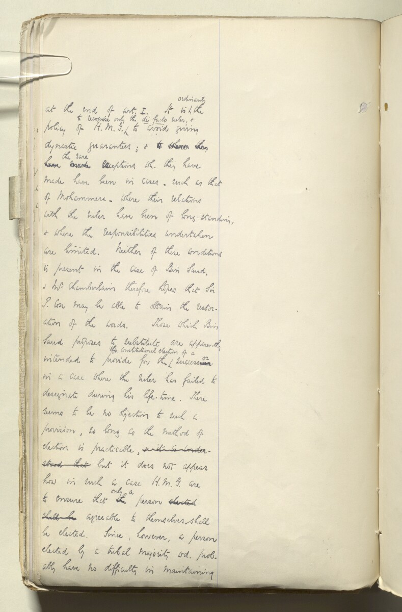 File 2182/1913 Pt 4 'Persian Gulf: Policy towards Bin Saud (Capt. Shakespear's Mission)' [&lrm;43v] (83/426)