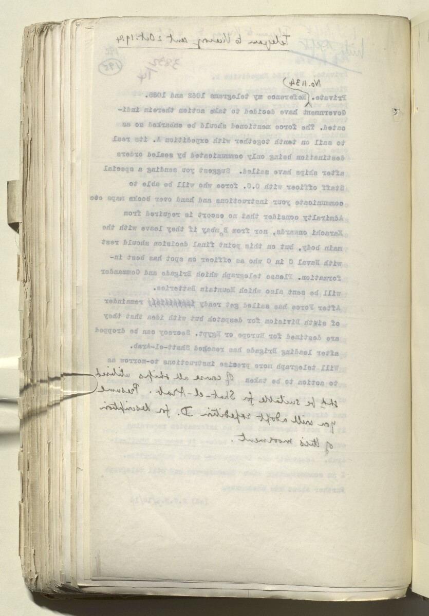 File 2182/1913 Pt 4 'Persian Gulf: Policy towards Bin Saud (Capt. Shakespear's Mission)' [&lrm;195v] (392/426)