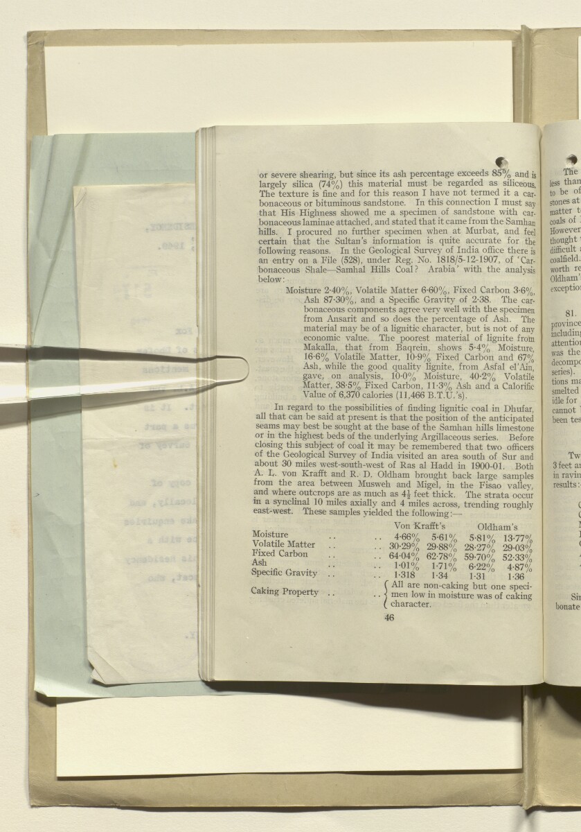 'THE GEOLOGY AND MINERAL RESOURCES OF DHUFAR PROVINCE, MUSCAT AND OMAN' [&lrm;36v] (62/96)