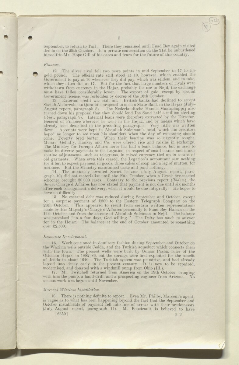 Coll 6/9 'Jeddah Reports Jany 1931–' [&lrm;352r] (704/802)