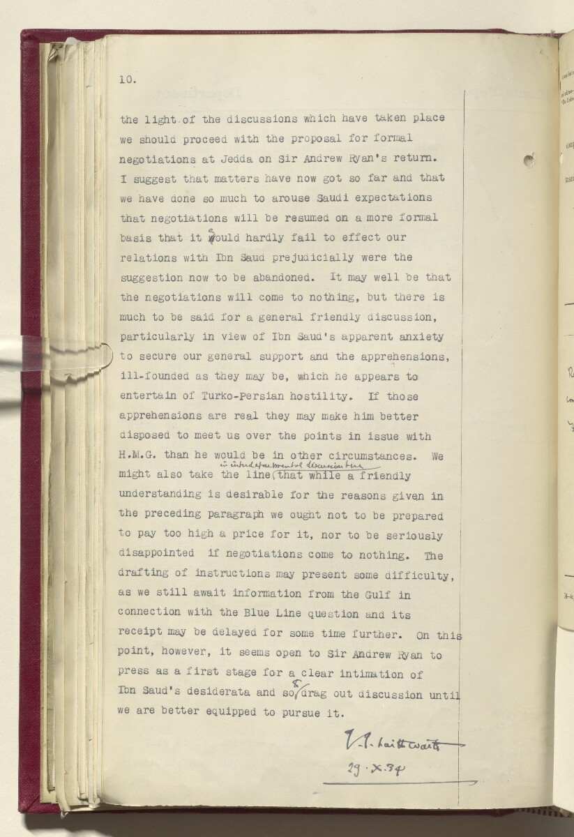 Coll 6/21(1) 'Hejaz-Nejd: Relations with H.M.G.: Hejaz Legation in London and British Minister in Jeddah.' [&lrm;133v] (277/914)