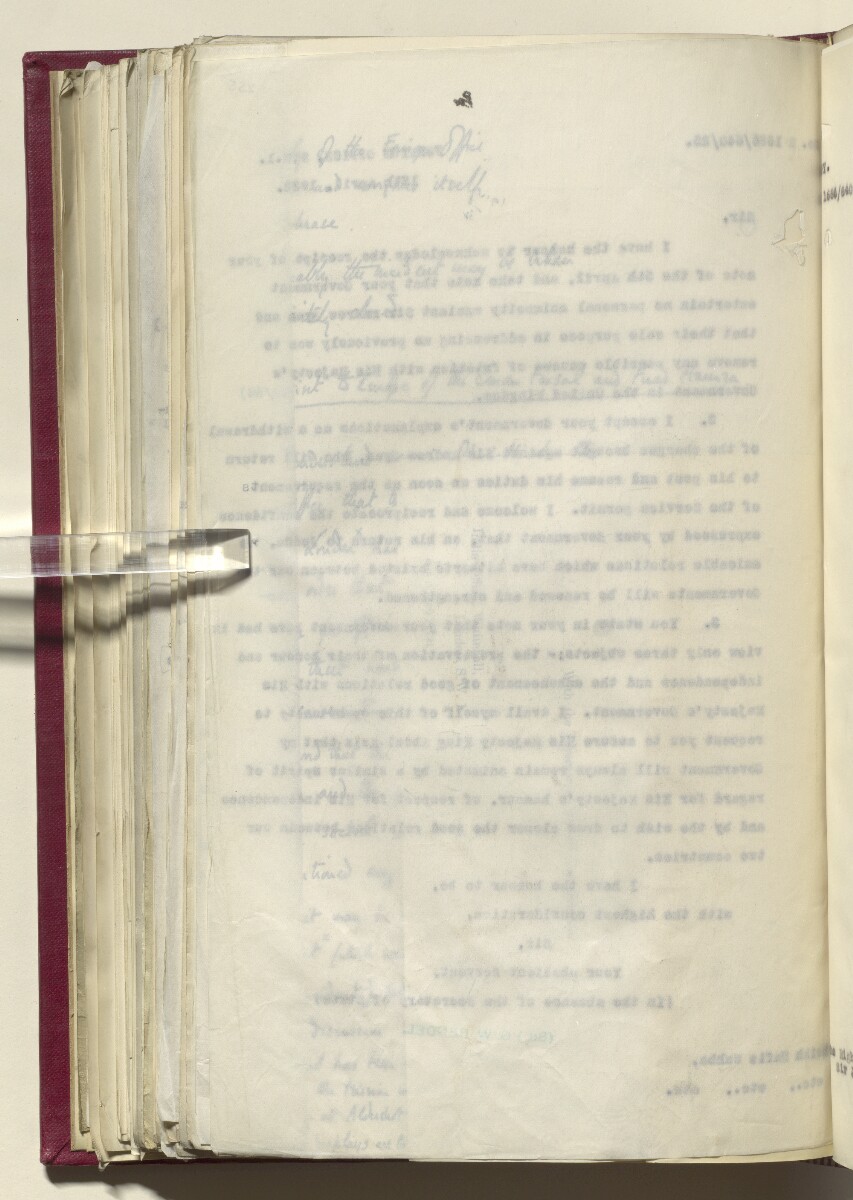 Coll 6/21(1) 'Hejaz-Nejd: Relations with H.M.G.: Hejaz Legation in London and British Minister in Jeddah.' [&lrm;255v] (521/914)