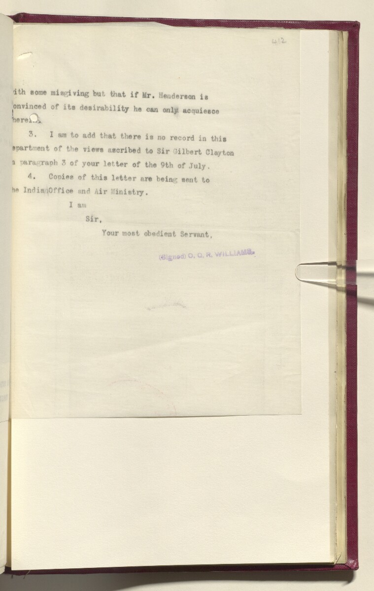 Coll 6/21(1) 'Hejaz-Nejd: Relations with H.M.G.: Hejaz Legation in London and British Minister in Jeddah.' [&lrm;412r] (834/914)