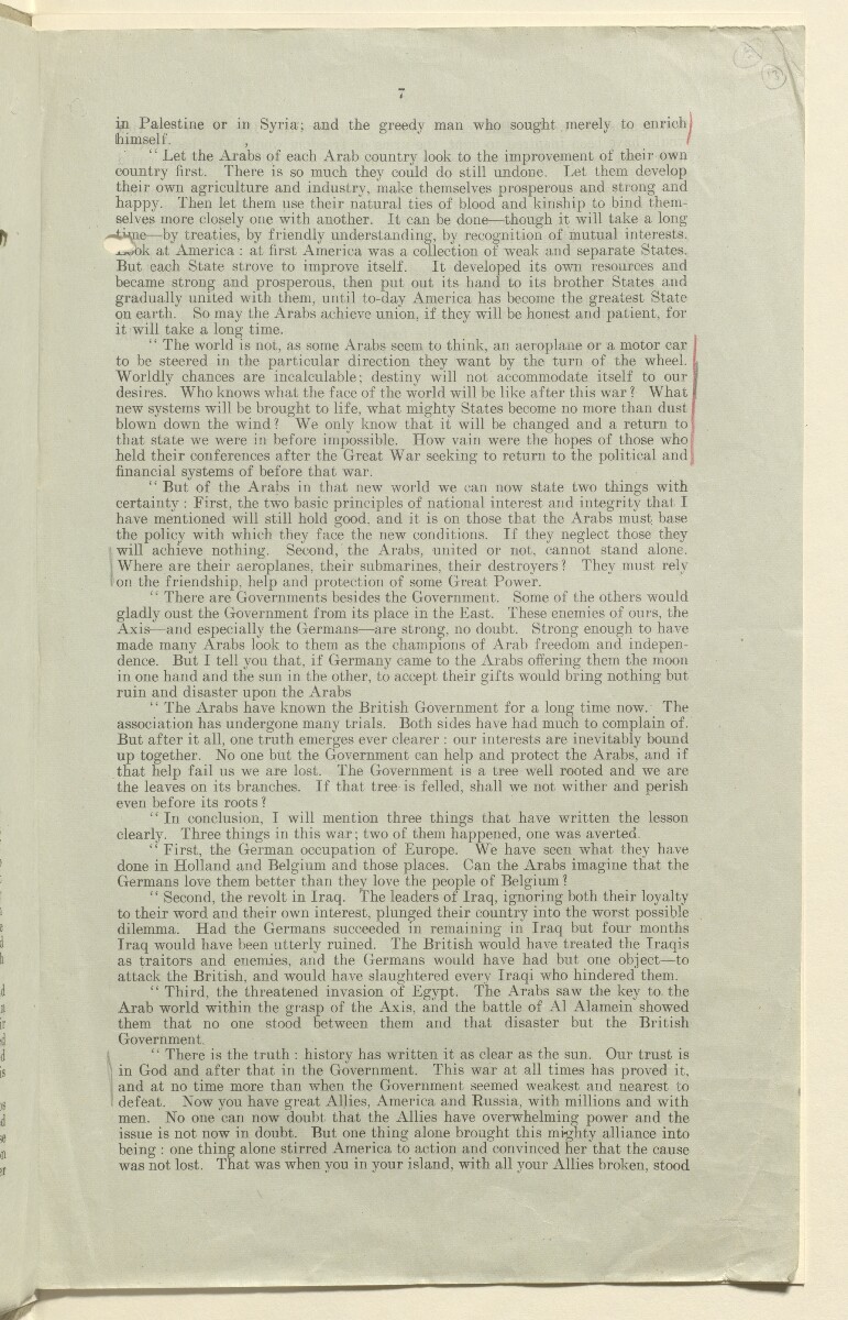 Coll 6/21(2) 'Saudi Arabia: Relations with H.M.G.: Saudi Legation in London and British Minister in Jeddah. Prolongation of Treaty of Jedda.' [&lrm;13r] (25/761)