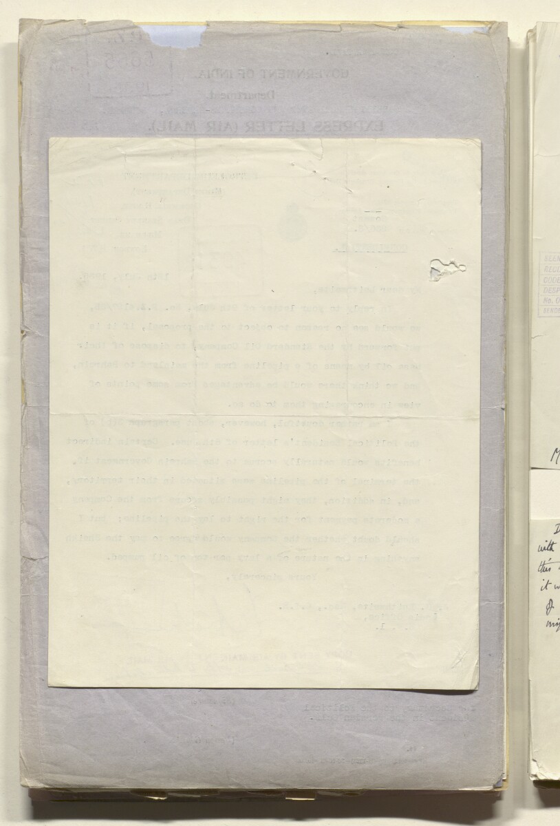 Coll 6/48 'Oil: Concessions in Saudi Arabia. (Hasa)' [&lrm;221v] (442/1153)