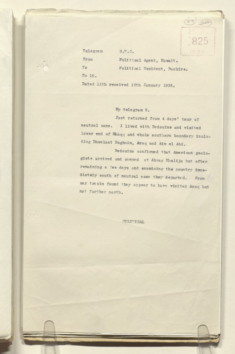 Coll 6/48 'Oil: Concessions in Saudi Arabia. (Hasa)' [&lrm;271r] (541/1153)