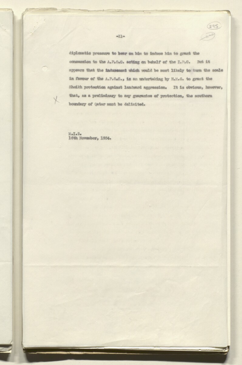Coll 6/48 'Oil: Concessions in Saudi Arabia. (Hasa)' [&lrm;295r] (591/1153)