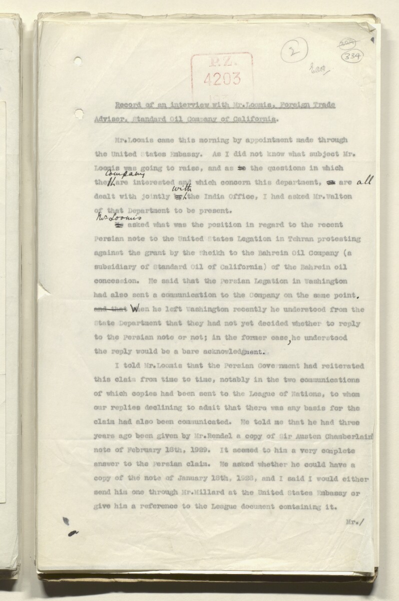 Coll 6/48 'Oil: Concessions in Saudi Arabia. (Hasa)' [&lrm;334r] (669/1153)