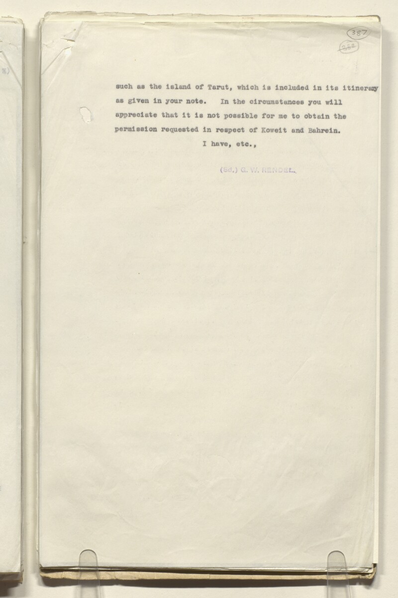Coll 6/48 'Oil: Concessions in Saudi Arabia. (Hasa)' [&lrm;387r] (775/1153)