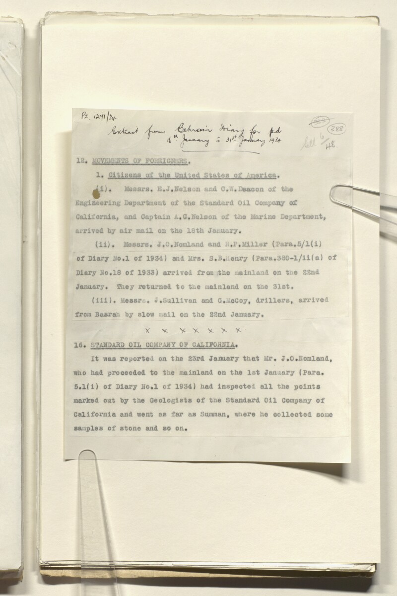 Coll 6/48 'Oil: Concessions in Saudi Arabia. (Hasa)' [&lrm;388r] (777/1153)