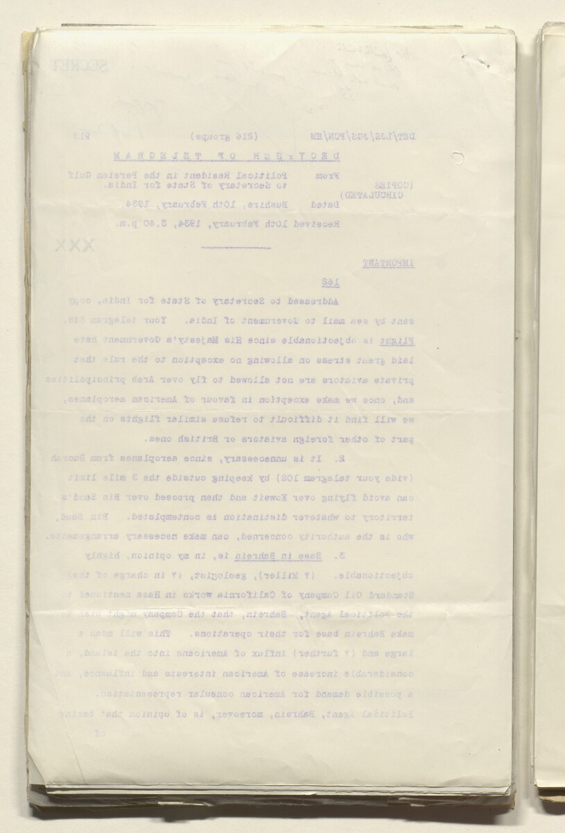 Coll 6/48 'Oil: Concessions in Saudi Arabia. (Hasa)' [&lrm;392v] (786/1153)