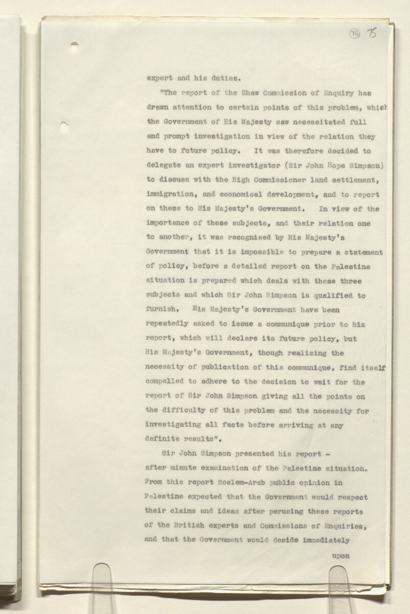 Coll 6/51 'Pan-Islamic Congress, 1933-5. Activities of Shaukat Ali, the Mufti of Jerusalem and others.' [&lrm;76r] (151/323)