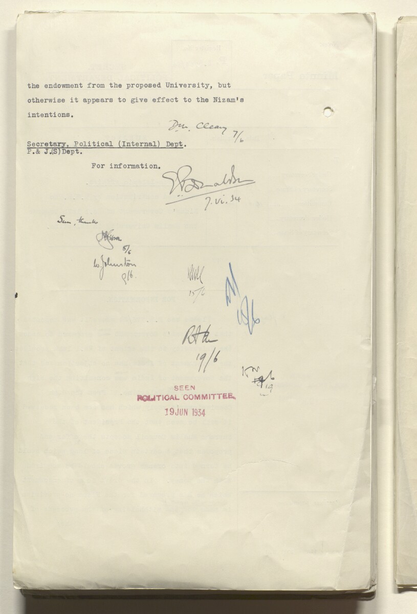 Coll 6/51 'Pan-Islamic Congress, 1933-5. Activities of Shaukat Ali, the Mufti of Jerusalem and others.' [&lrm;126v] (252/323)